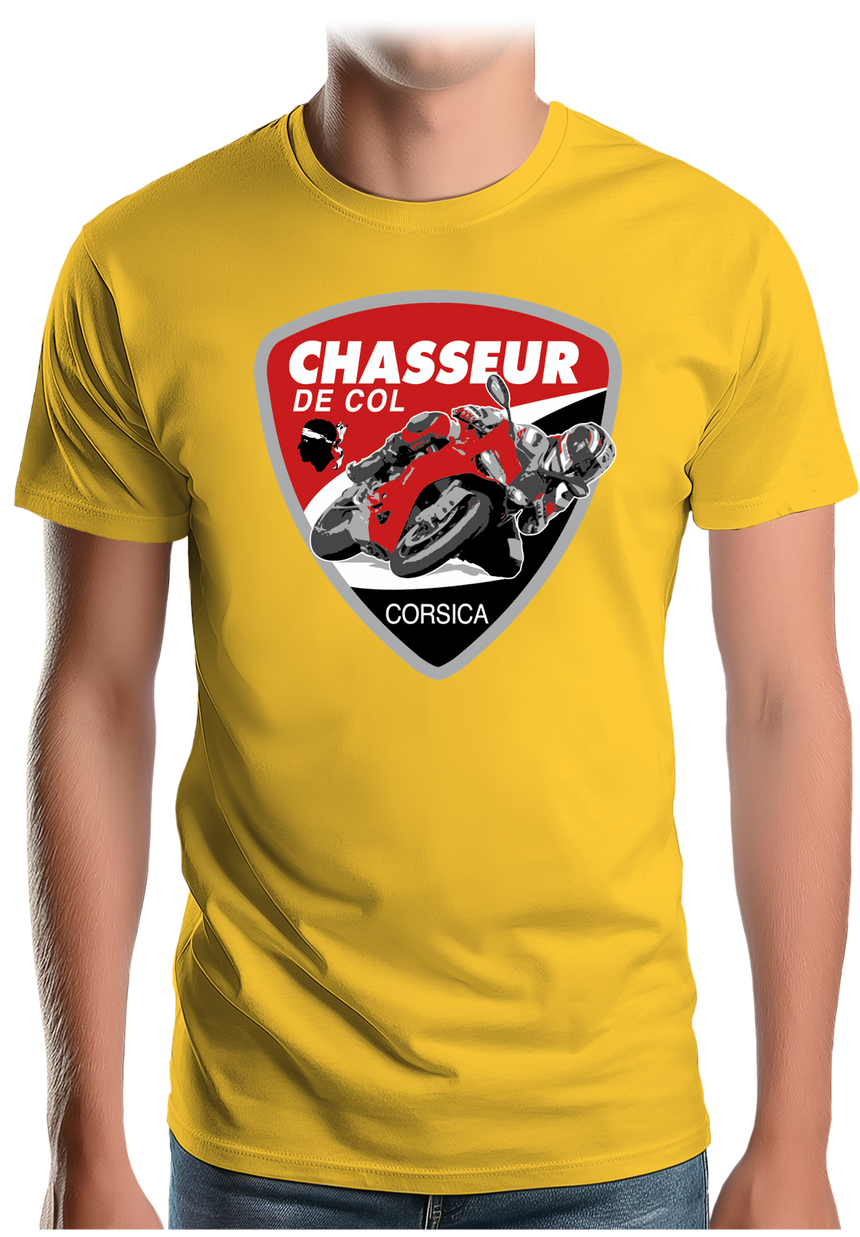 T-Shirt Homme Moto chasseur de col en Corse