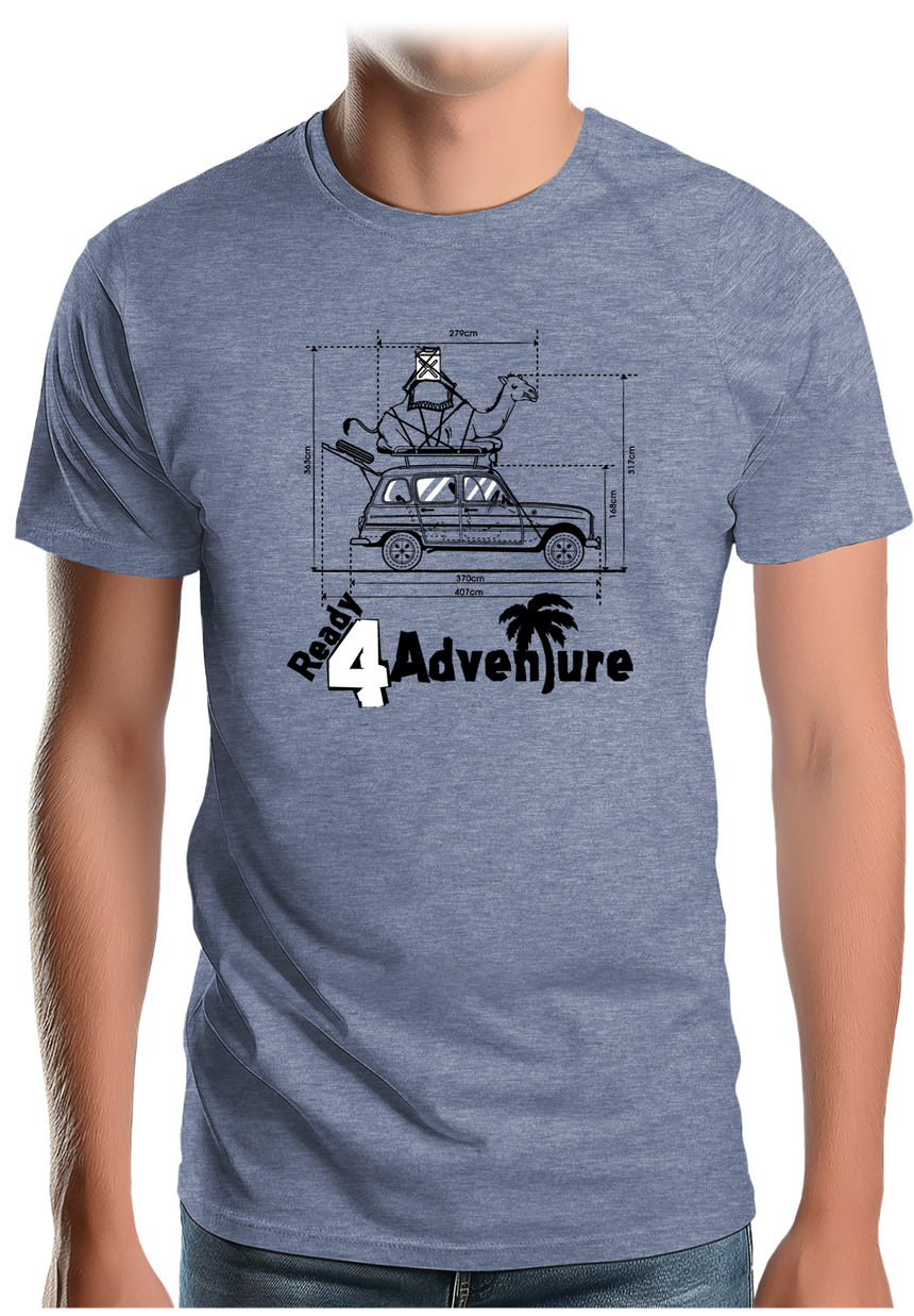 T-Shirt Homme Voiture 4L Trophy avec chameau