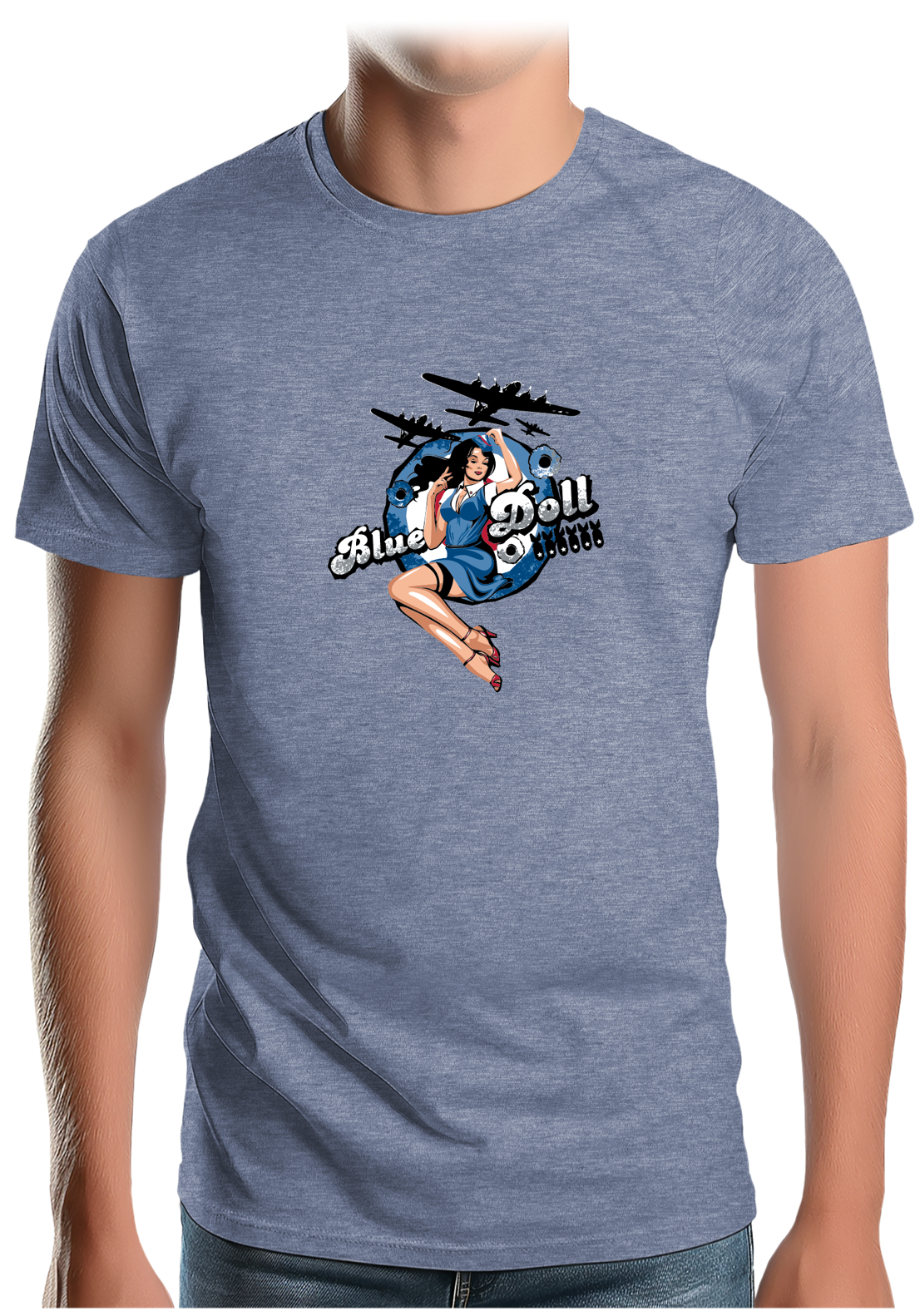 T-Shirt Homme Pin Up Avec Avion