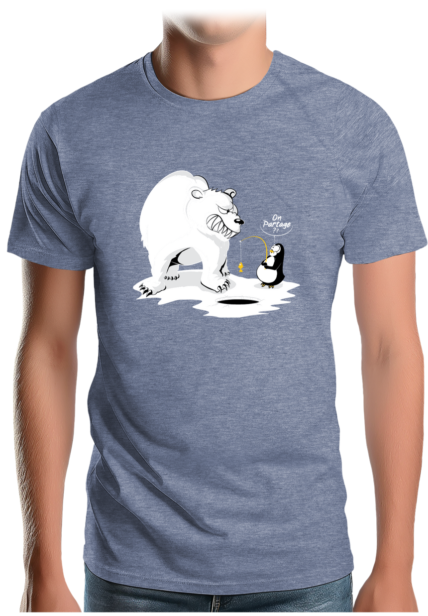 T-Shirt Homme Ours et pingouin sur la banquise