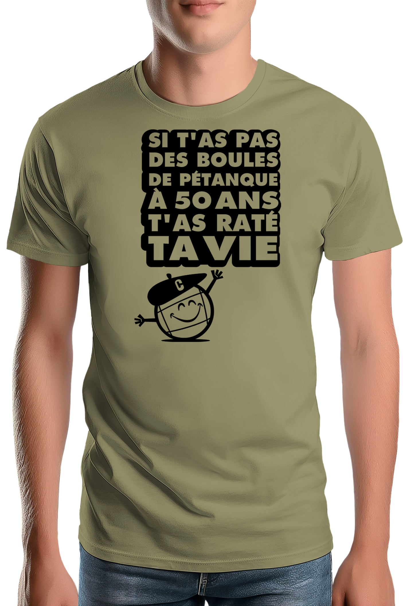 T-Shirt Homme Si t'as pas des boules à 50 ans
