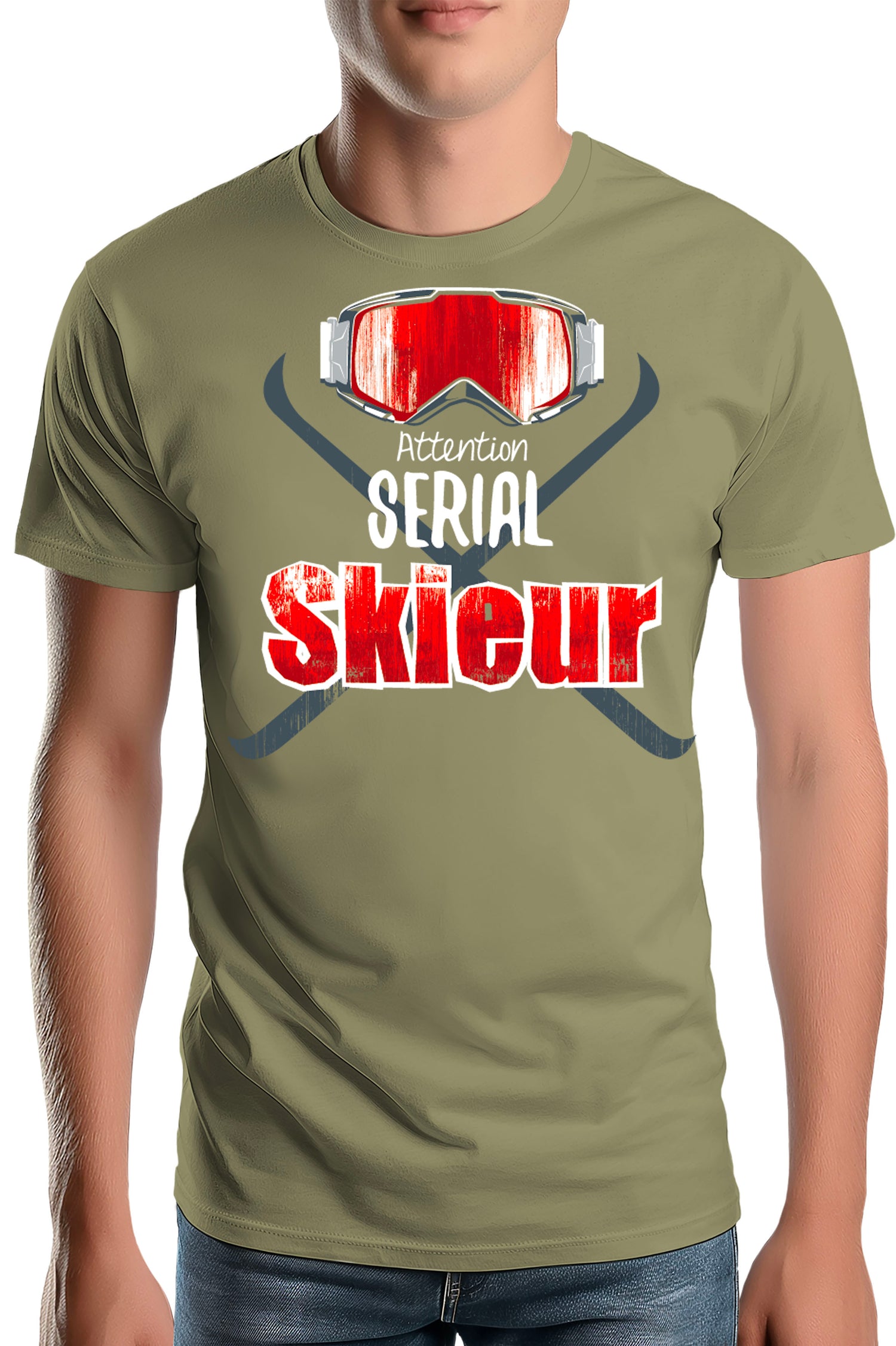 T-Shirt Homme Attention serial skieur