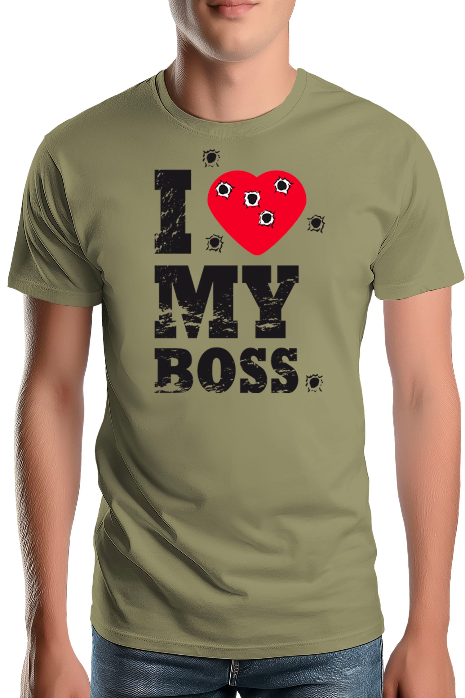 T-Shirt Homme I Love My Boss cible de tire