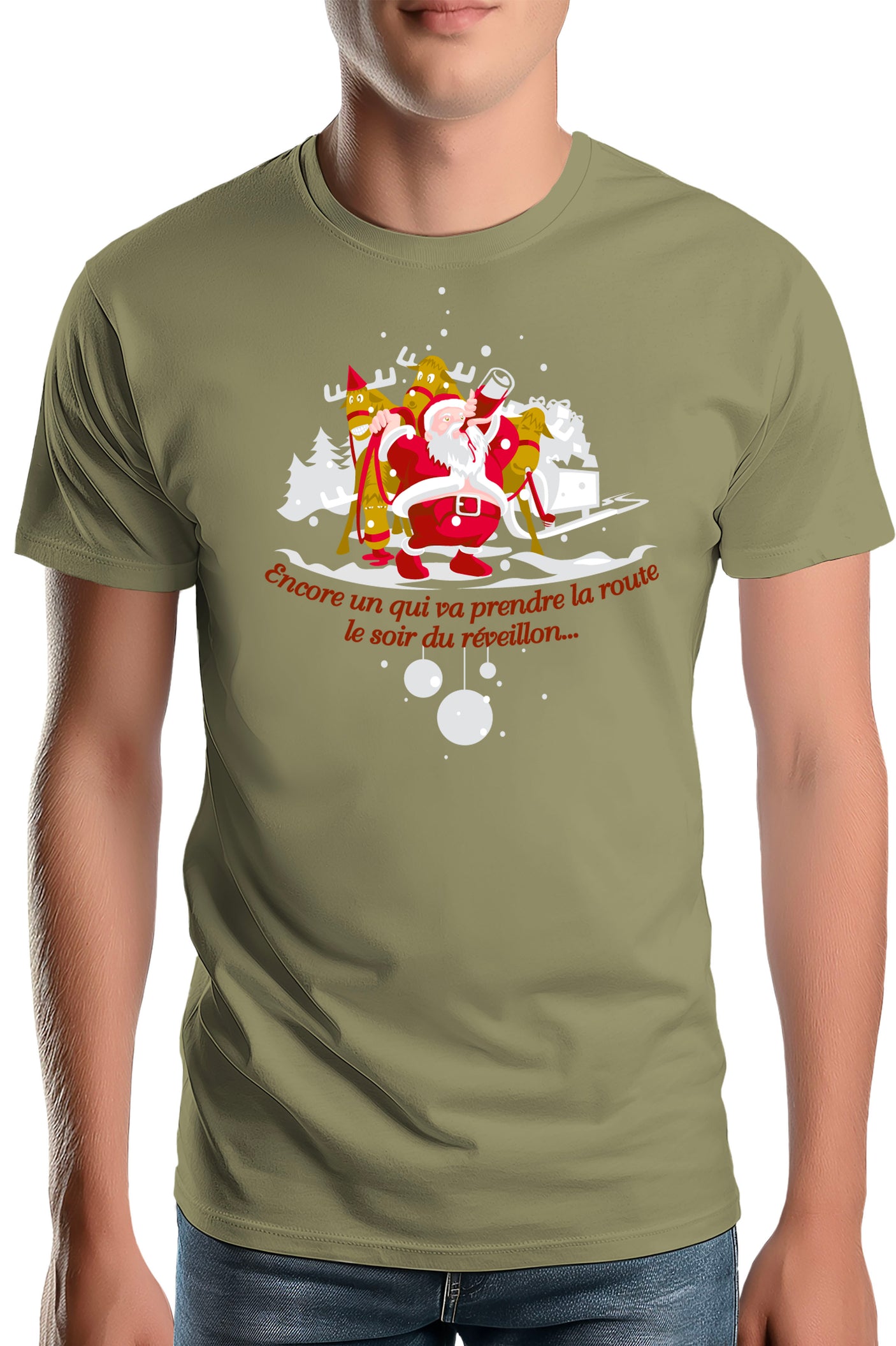 T-Shirt Homme Réveillon du père noël