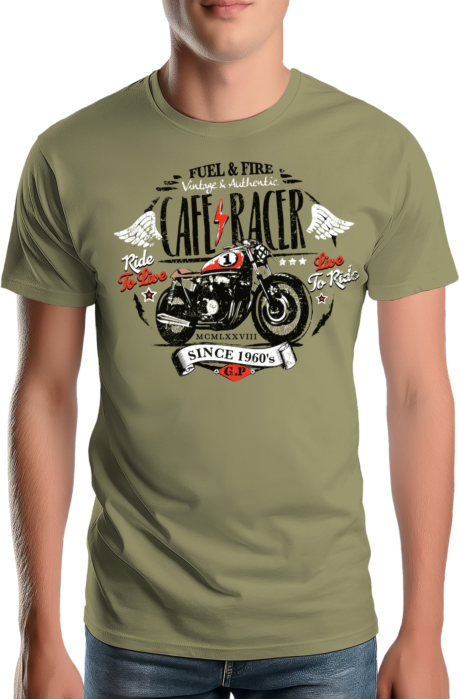 T-Shirt Homme Moto Café racer