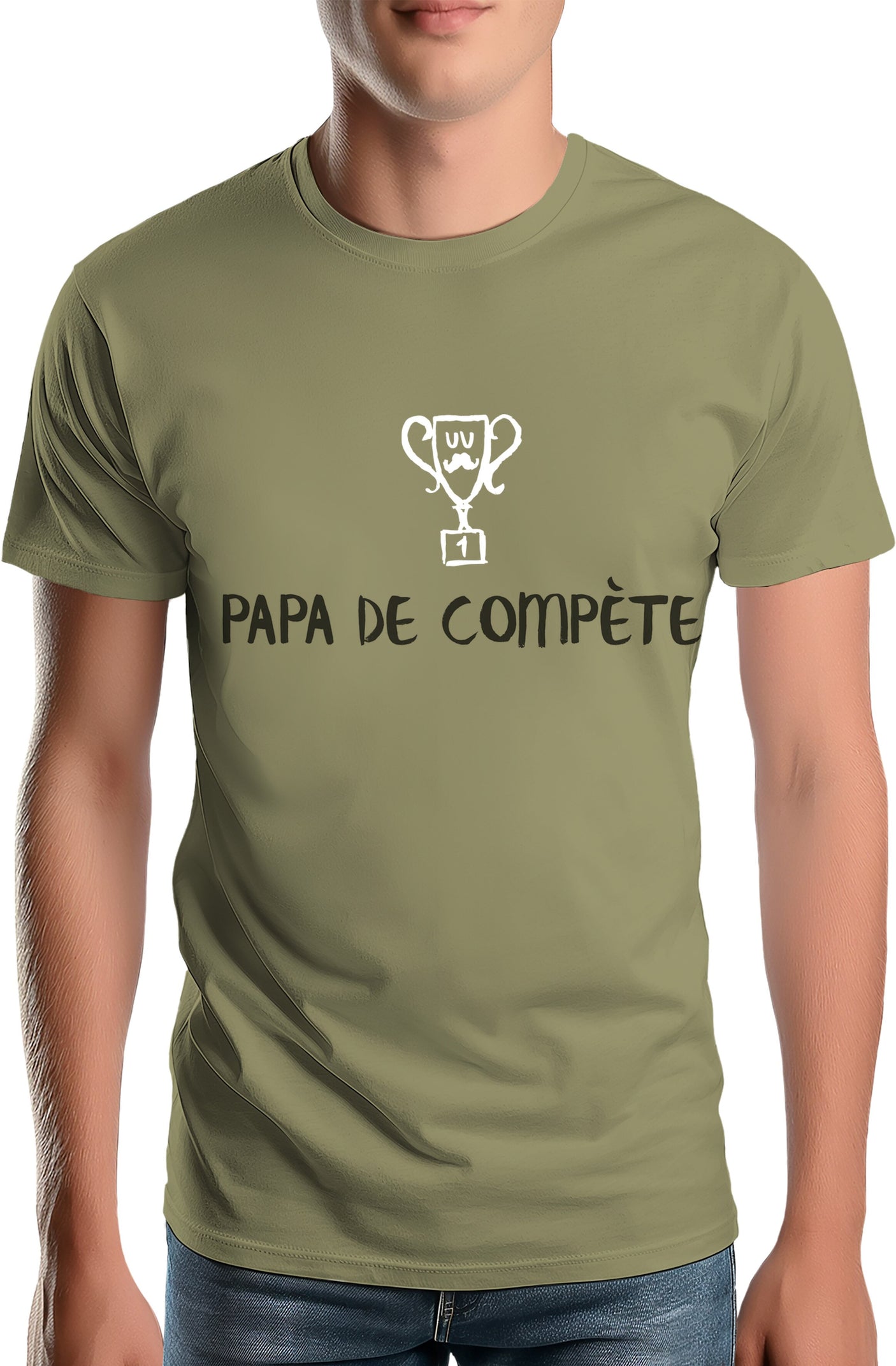 T-Shirt Homme Un super papa de compète (encre gonflante)