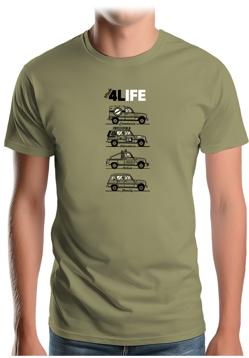 T-Shirt Homme Voiture 4L Life