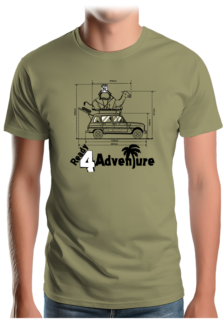 T-Shirt Homme Voiture 4L Trophy avec chameau