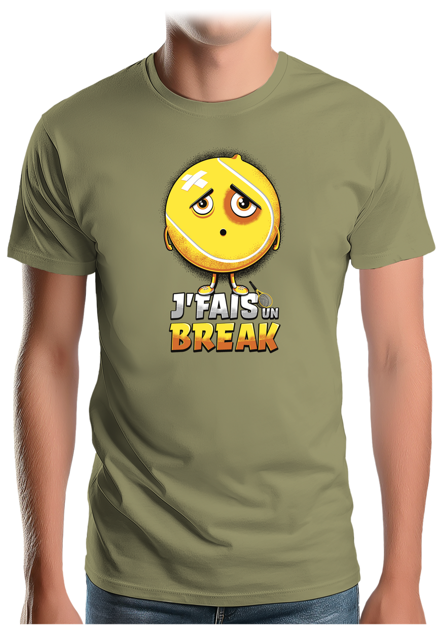 T-Shirt Homme Balle de tennis, je fais un break