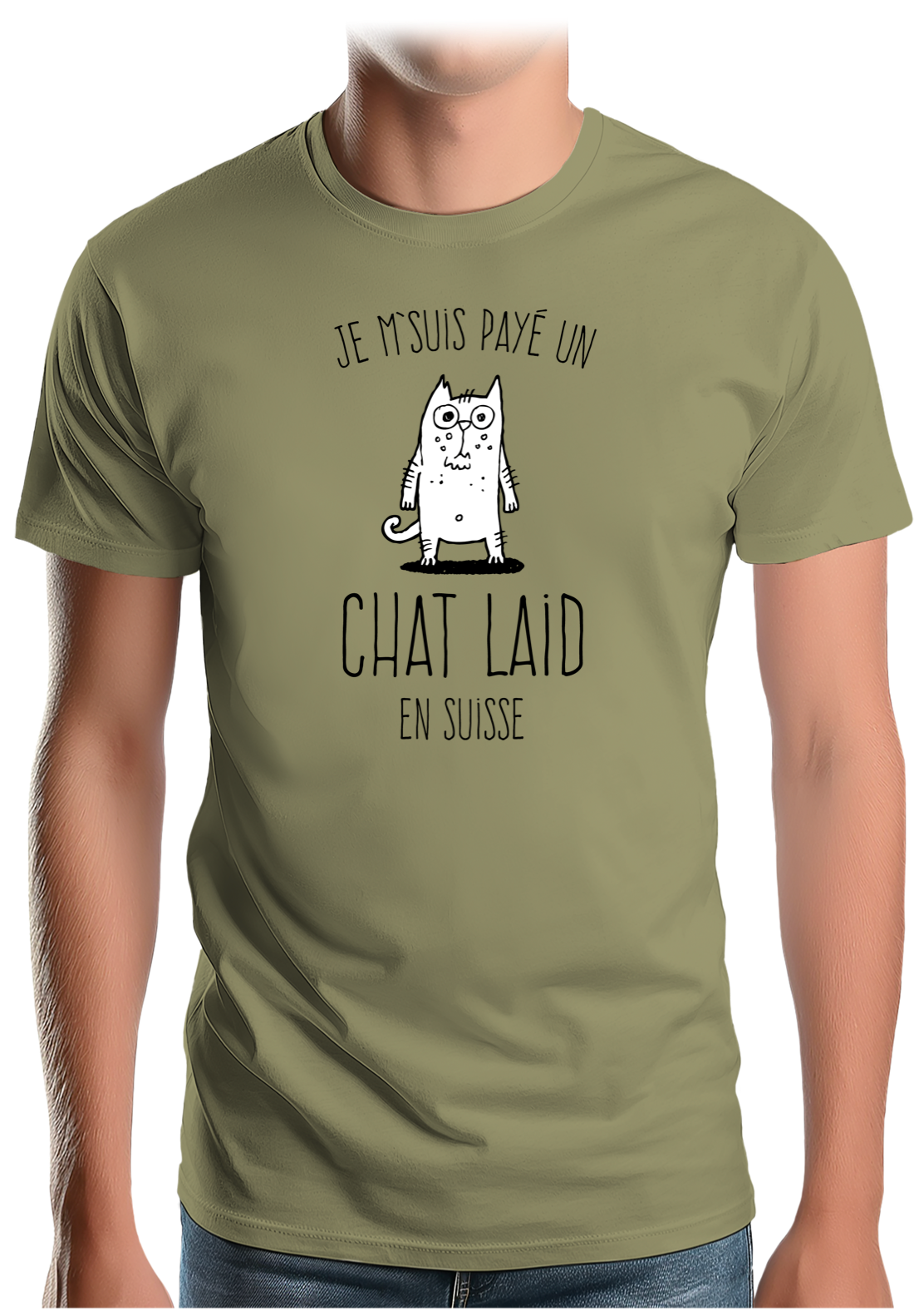T-Shirt Homme Un chat laid en suisse