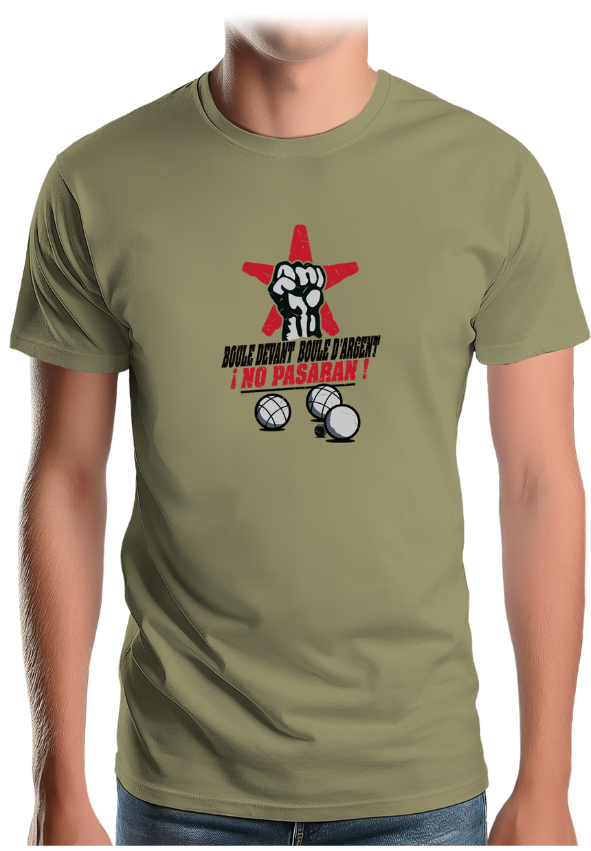 T-Shirt Homme Boule devant, boule d'argent