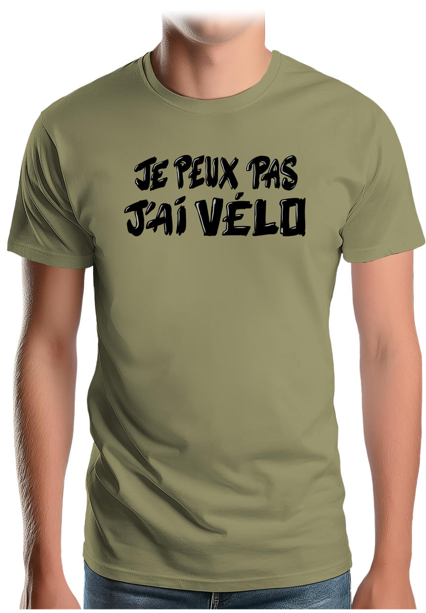 T-Shirt Homme Je peux pas, j'ai vélo