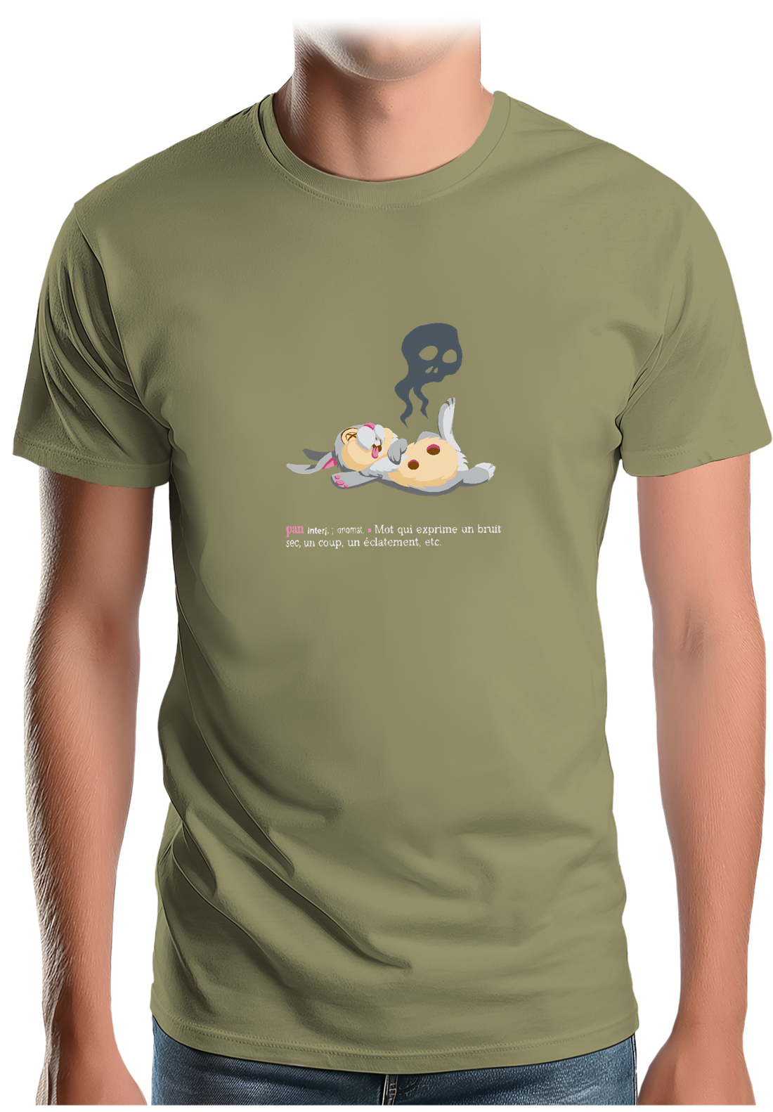 T-Shirt Homme Pan ! Lapin Couché