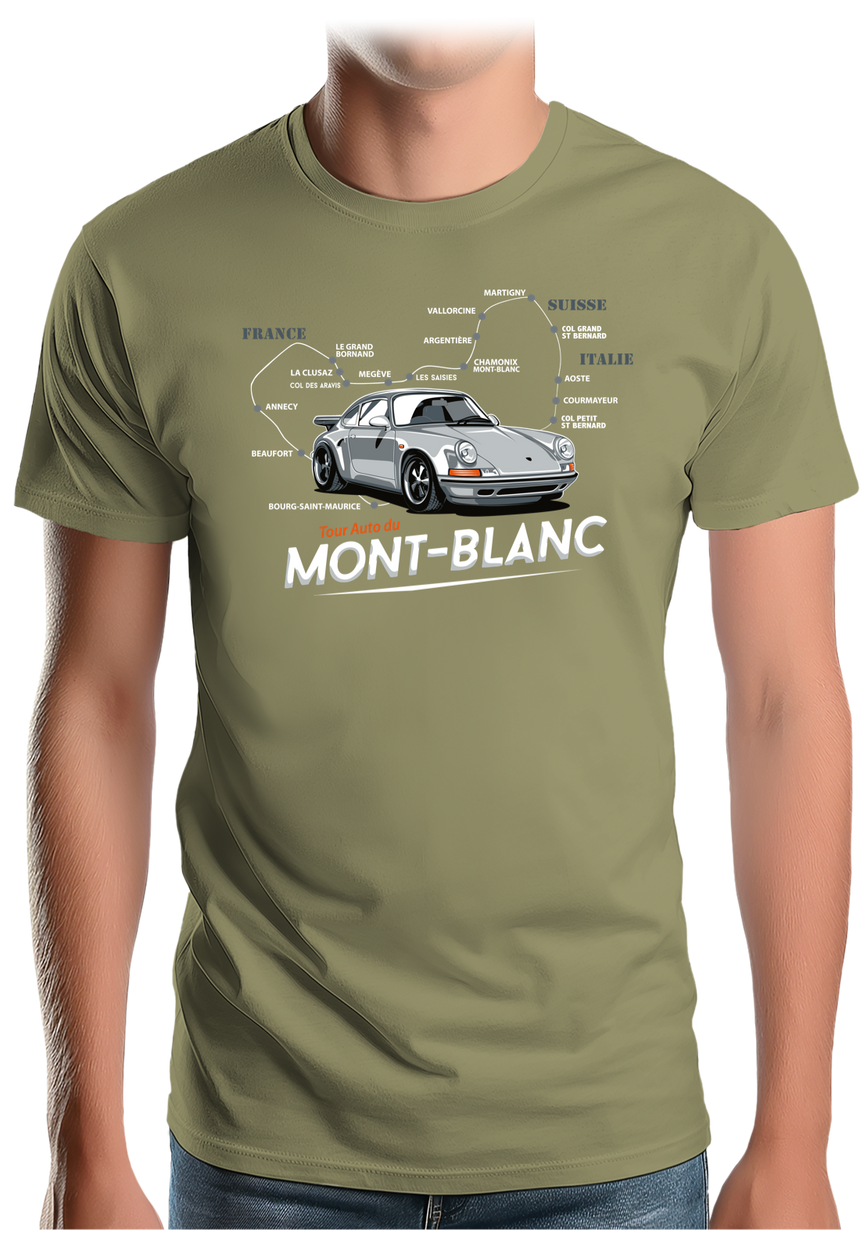 T-Shirt Homme Le Tour du Mont blanc en Voiture Turbo