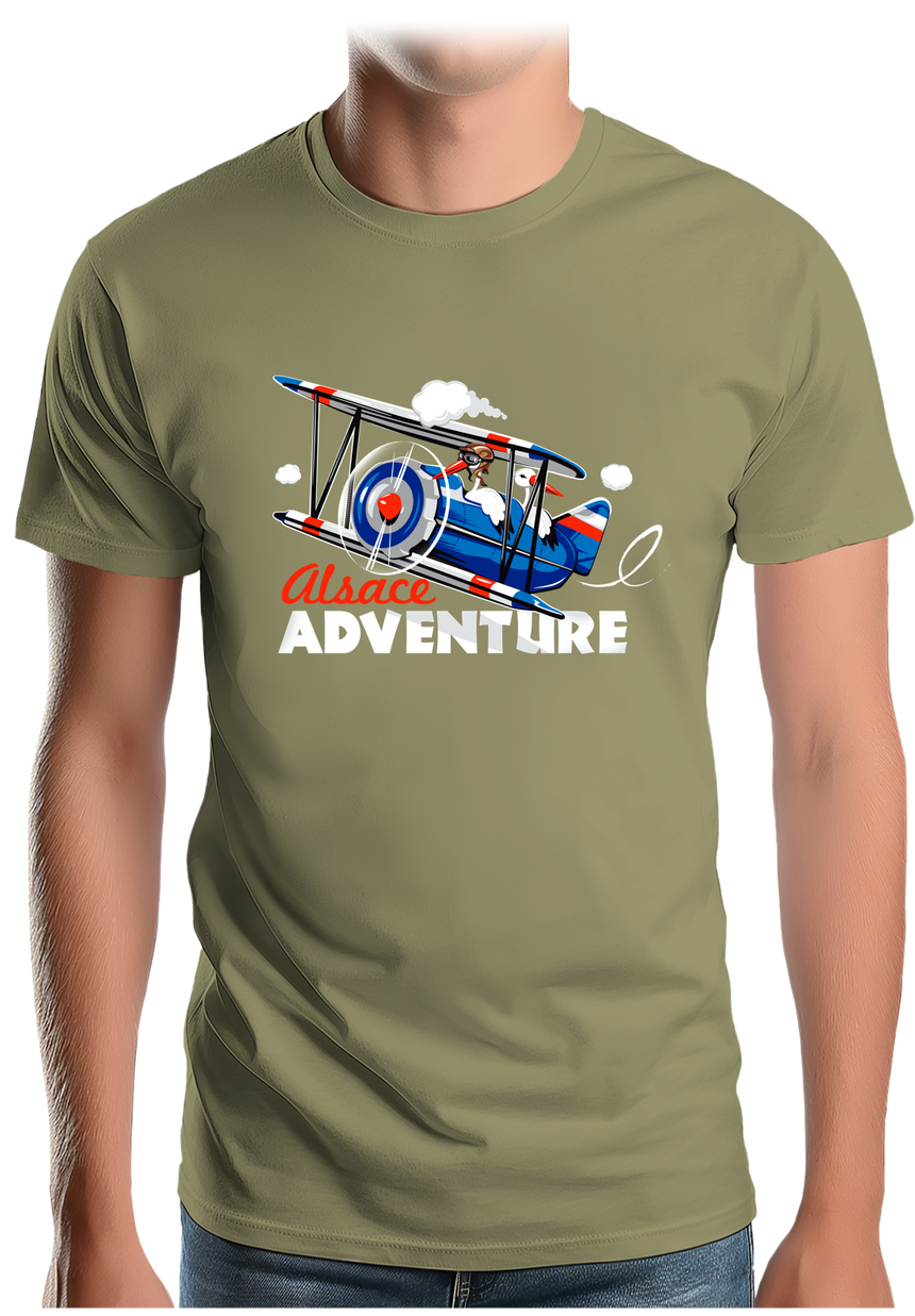 T-Shirt Homme 2 cigognes dans un avion