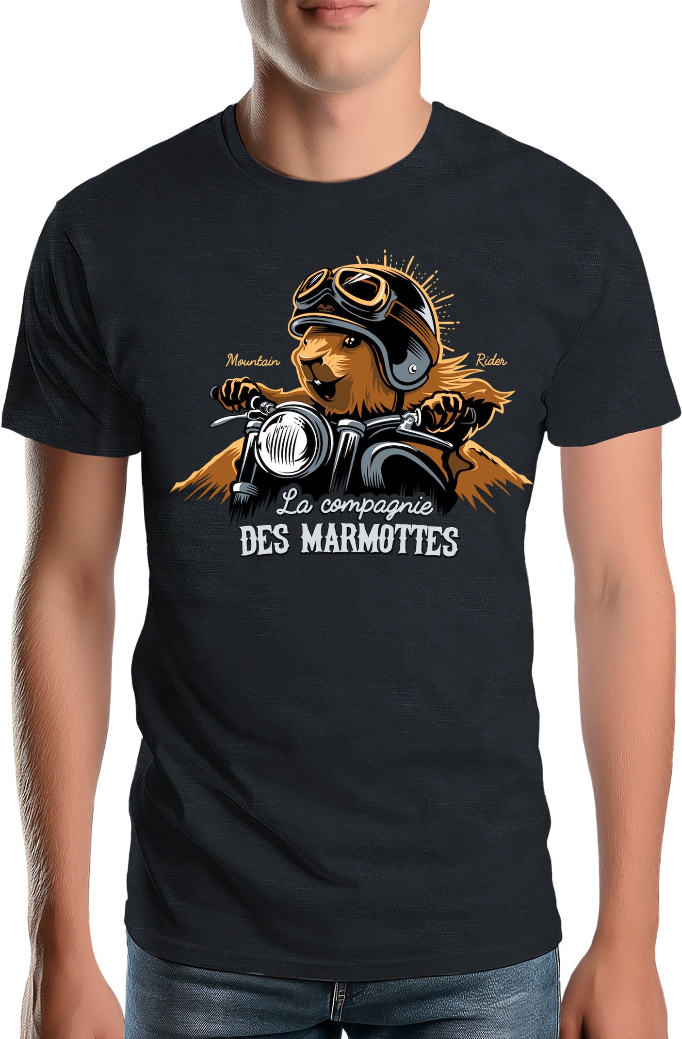 T-Shirt Homme Compagnie des Marmottes en Moto