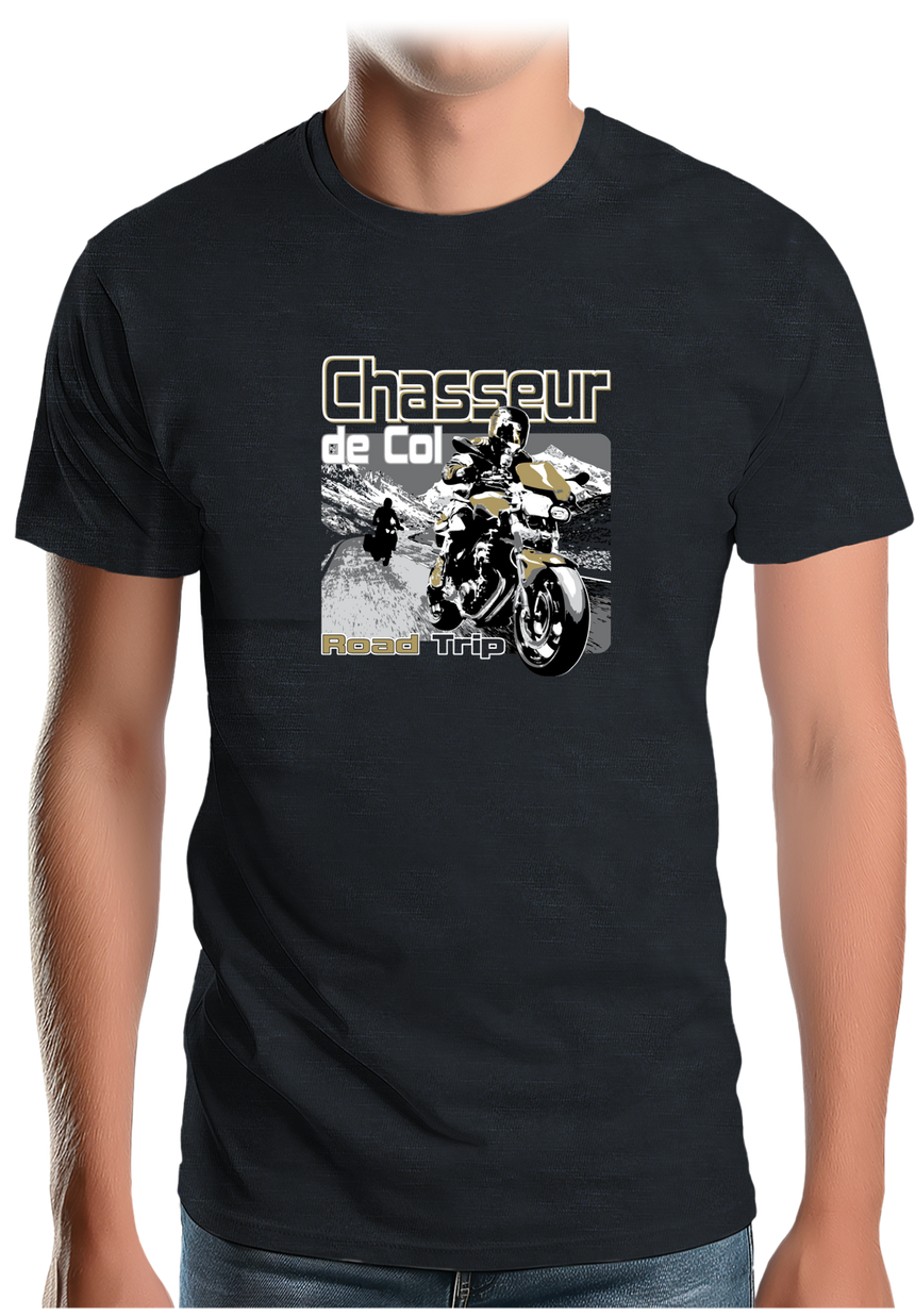 T-Shirt Homme Chasseur de col à moto