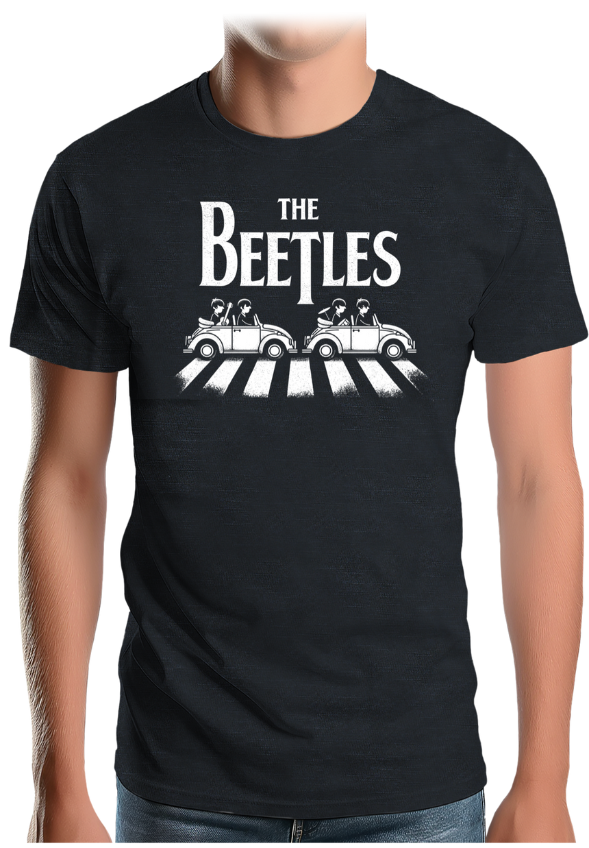 T-Shirt Homme The beetles, voiture coccinelle qui traverse