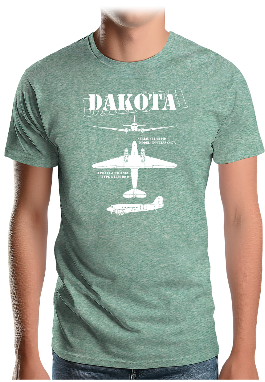 T-Shirt Homme Avion militaire modèle Dakota