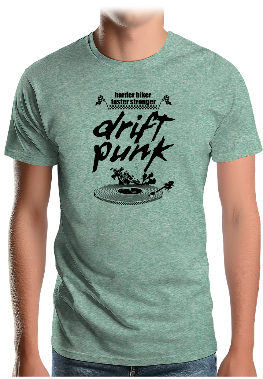 T-Shirt Homme Drift punk, la moto tourne disque