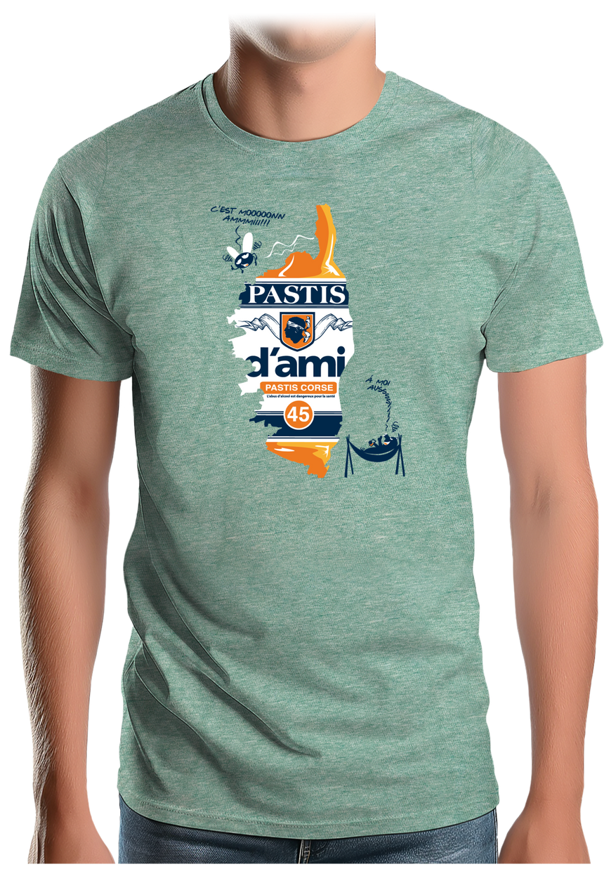 T-Shirt Homme Pastis d'ami la boisson Corse
