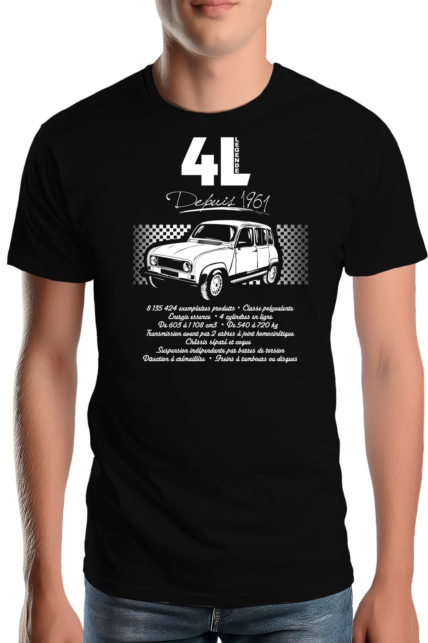 T-Shirt Homme Voiture 4L pour les fans
