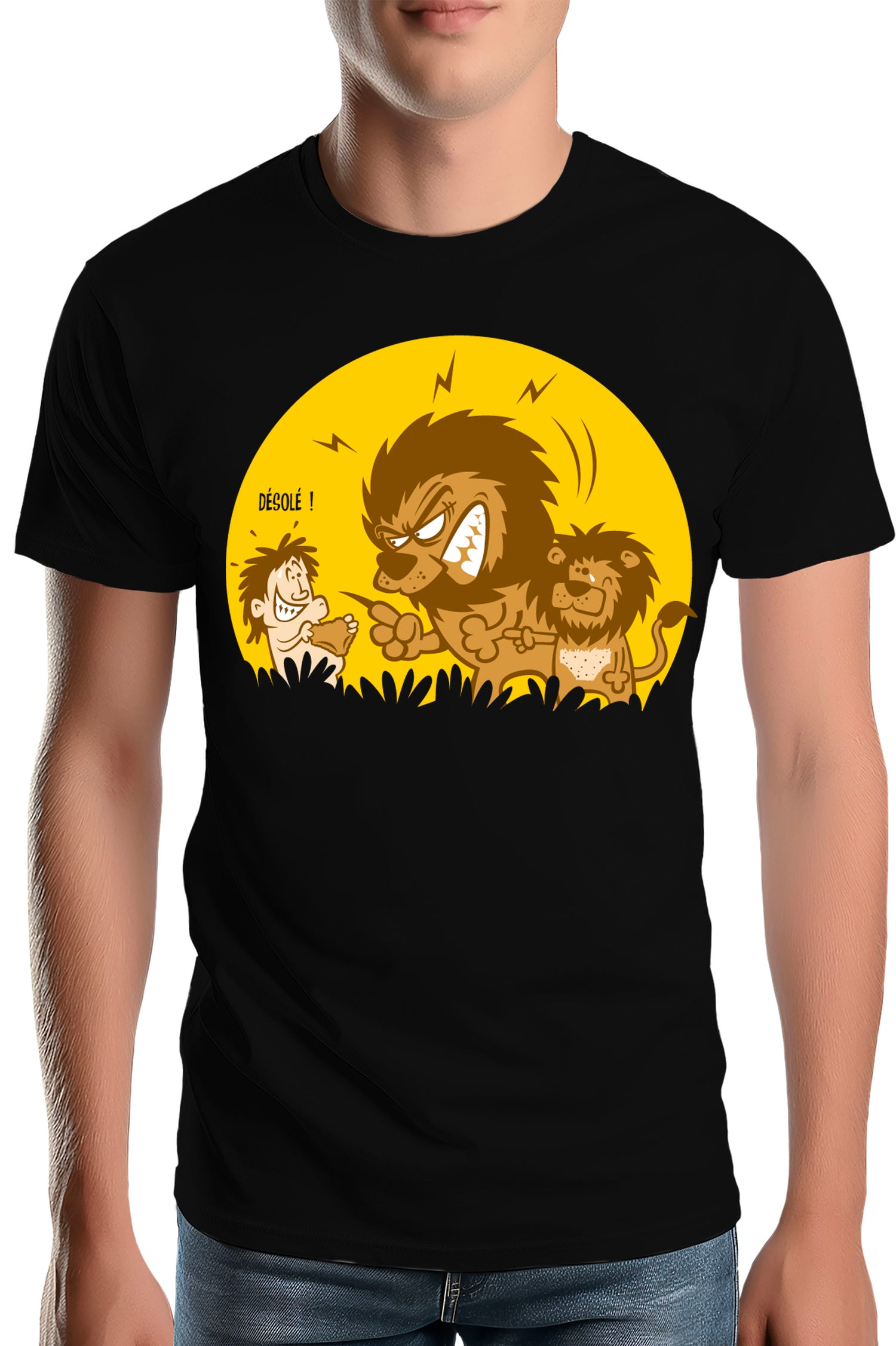 T-Shirt Homme Lion et bébé