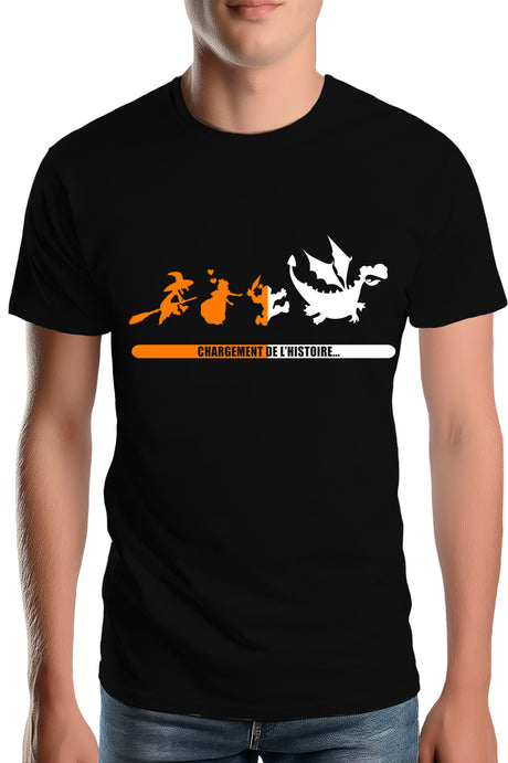T-Shirt Homme Histoire d'une sorcière en dragon
