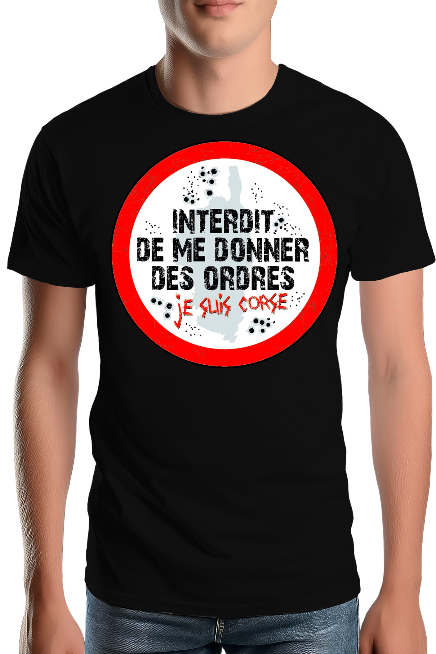 T-Shirt Homme Corse interdit de me donner des ordres