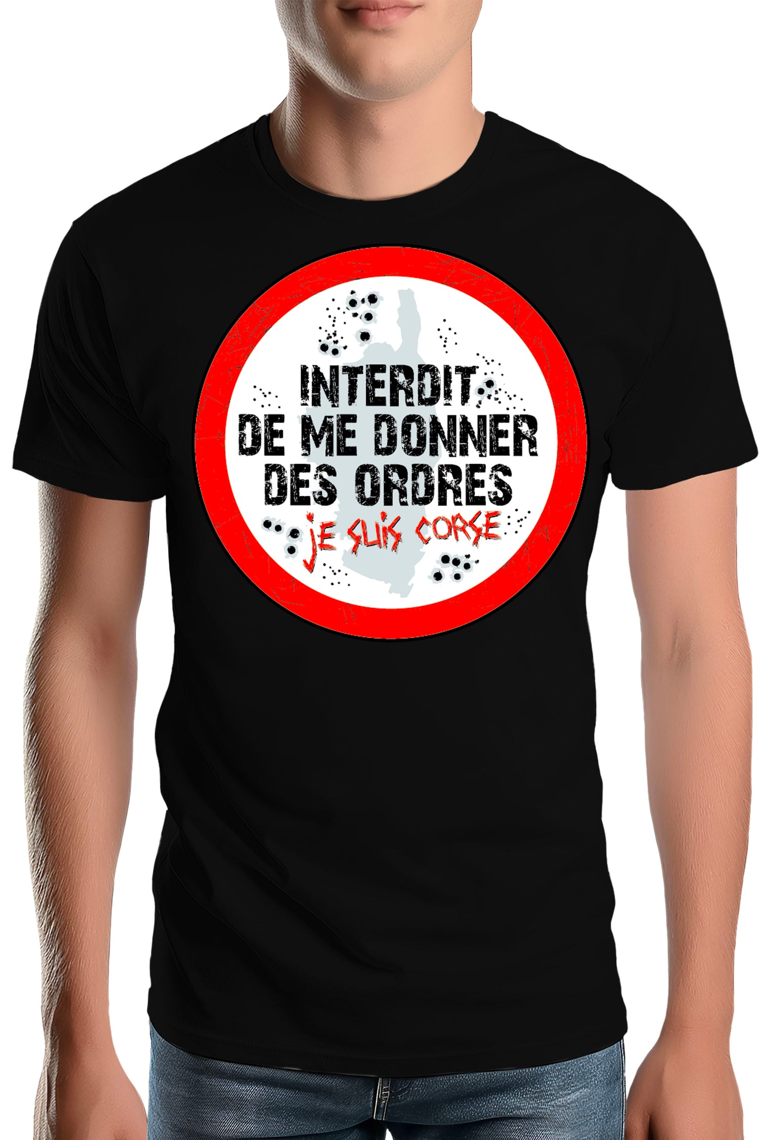 T-Shirt Homme Corse interdit de me donner des ordres