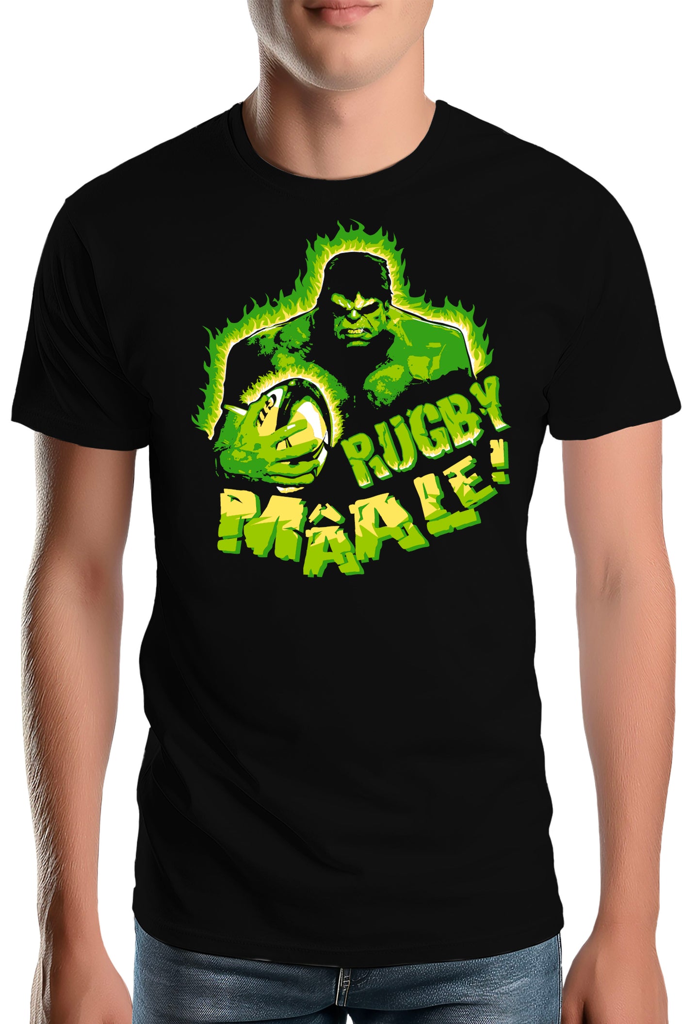 T-Shirt Homme Rugbyman parodie Hulk