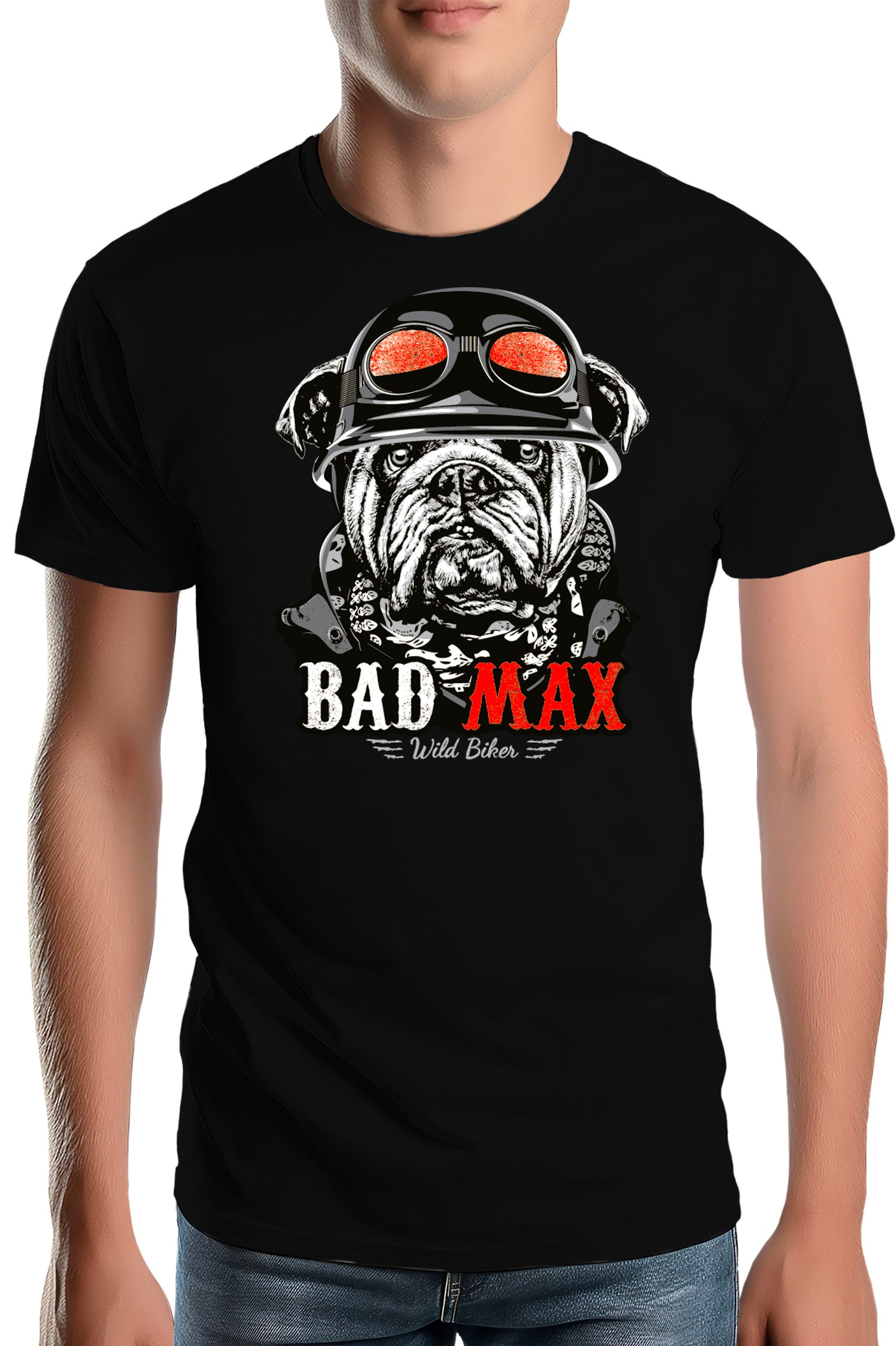 T-Shirt Homme Motard qui aime les chiens