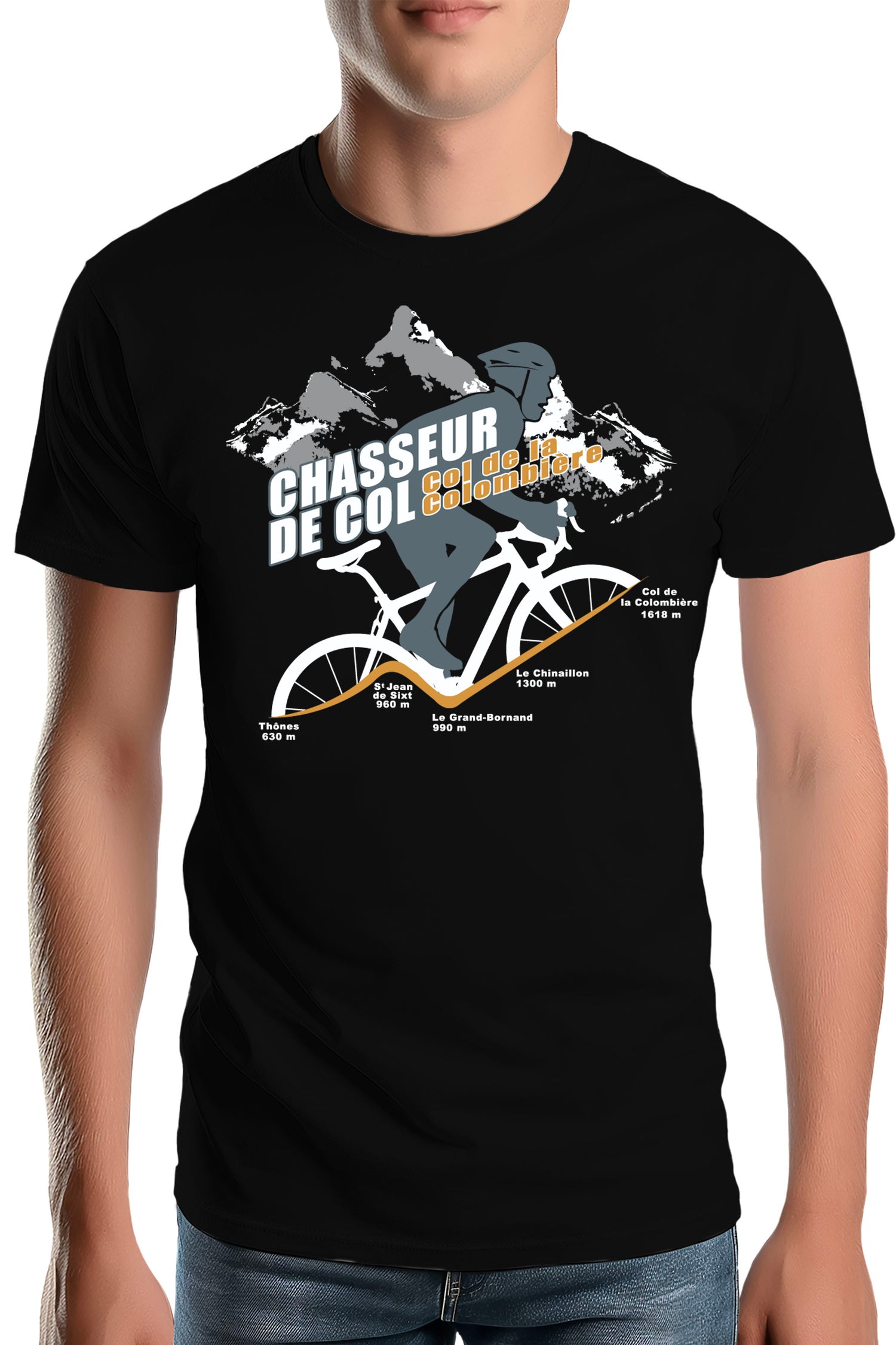 T-Shirt Homme Vélo Chasseur de Col Colombière