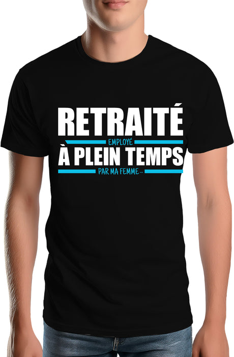 T-Shirt Homme Retraité, employé à plein temps