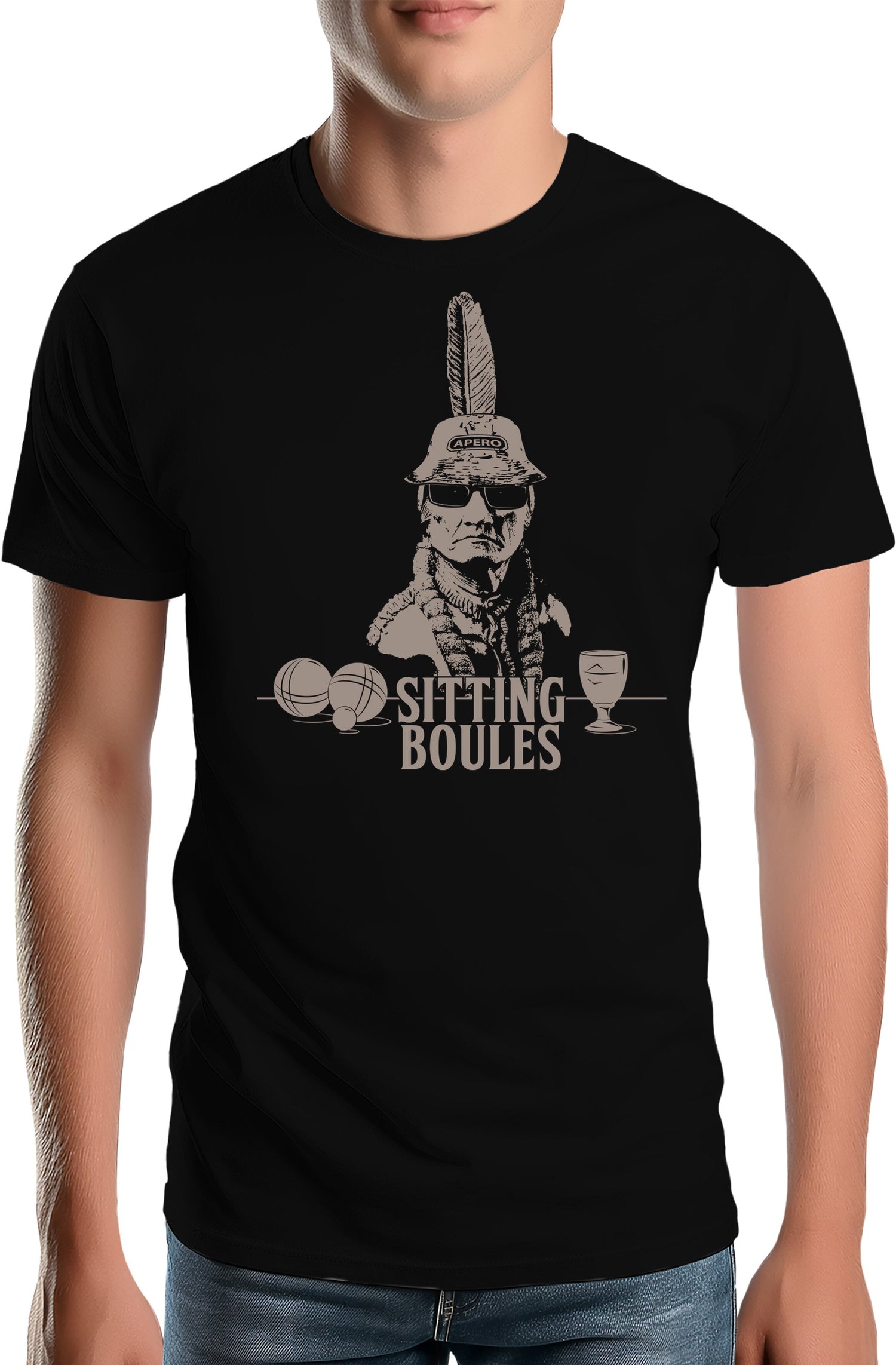 T-Shirt Homme Sitting boules fait l'apéro
