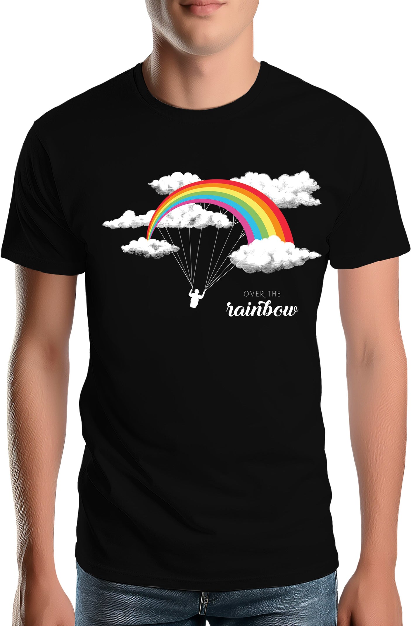 T-Shirt Homme Parapente arc en ciel