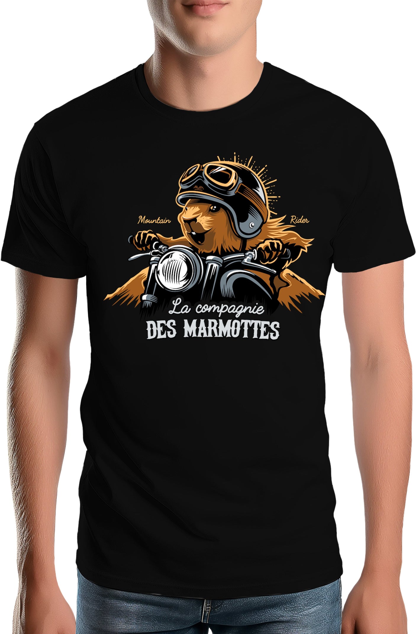 T-Shirt Homme Compagnie des Marmottes en Moto