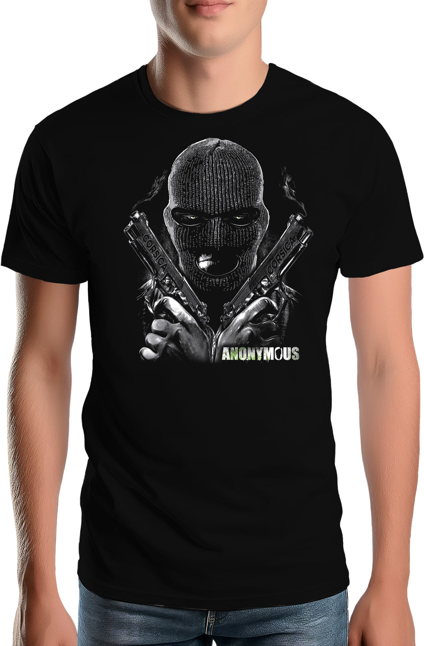 T-Shirt Homme Anonymous Corsica cagoule