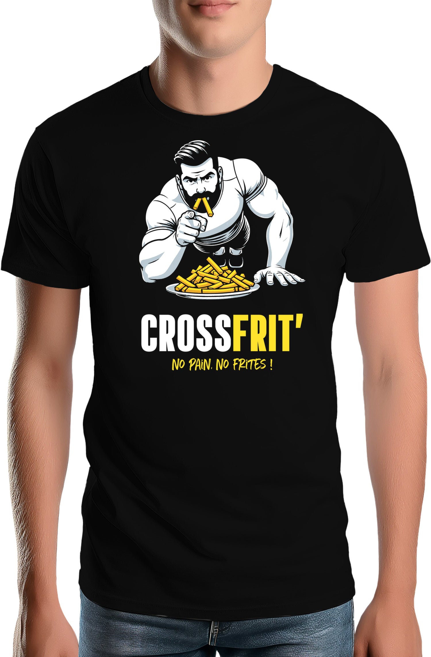 T-Shirt Homme Crossfrites No Pain No Frites