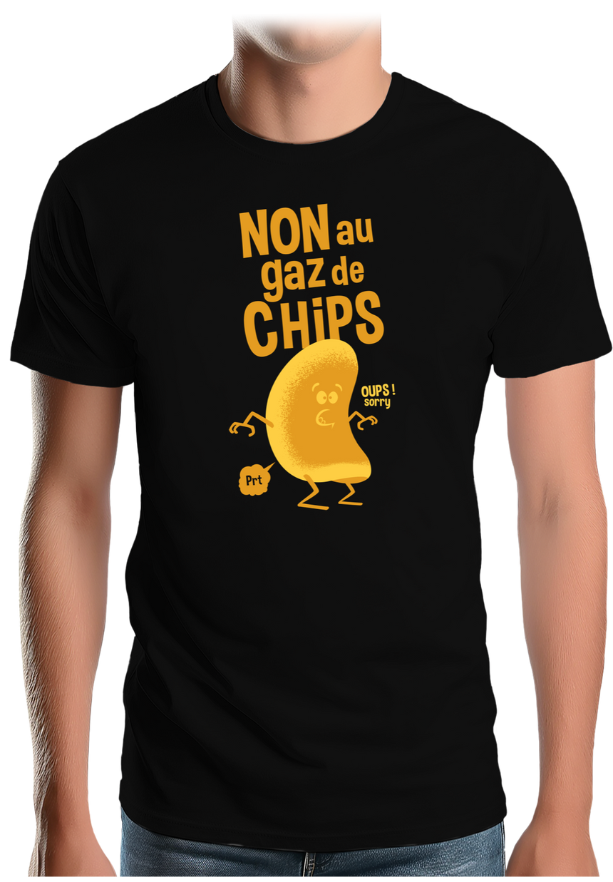 T-Shirt Homme Non aux gaz de chips