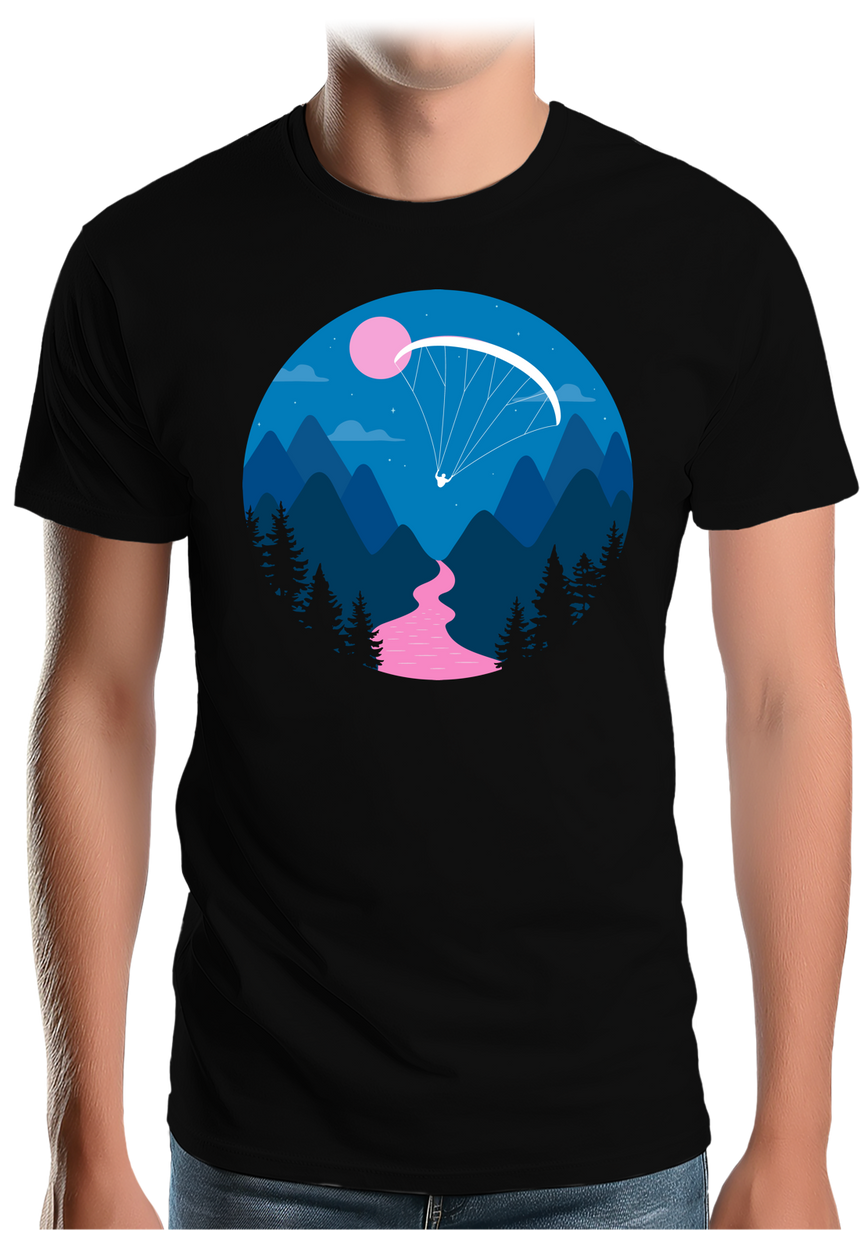 T-Shirt Homme Parapente au clair de lune