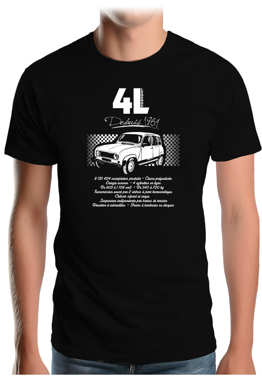 T-Shirt Homme Voiture 4L pour les fans