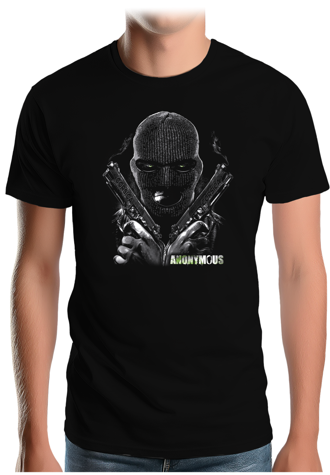 T-Shirt Homme Anonymous Corsica cagoule