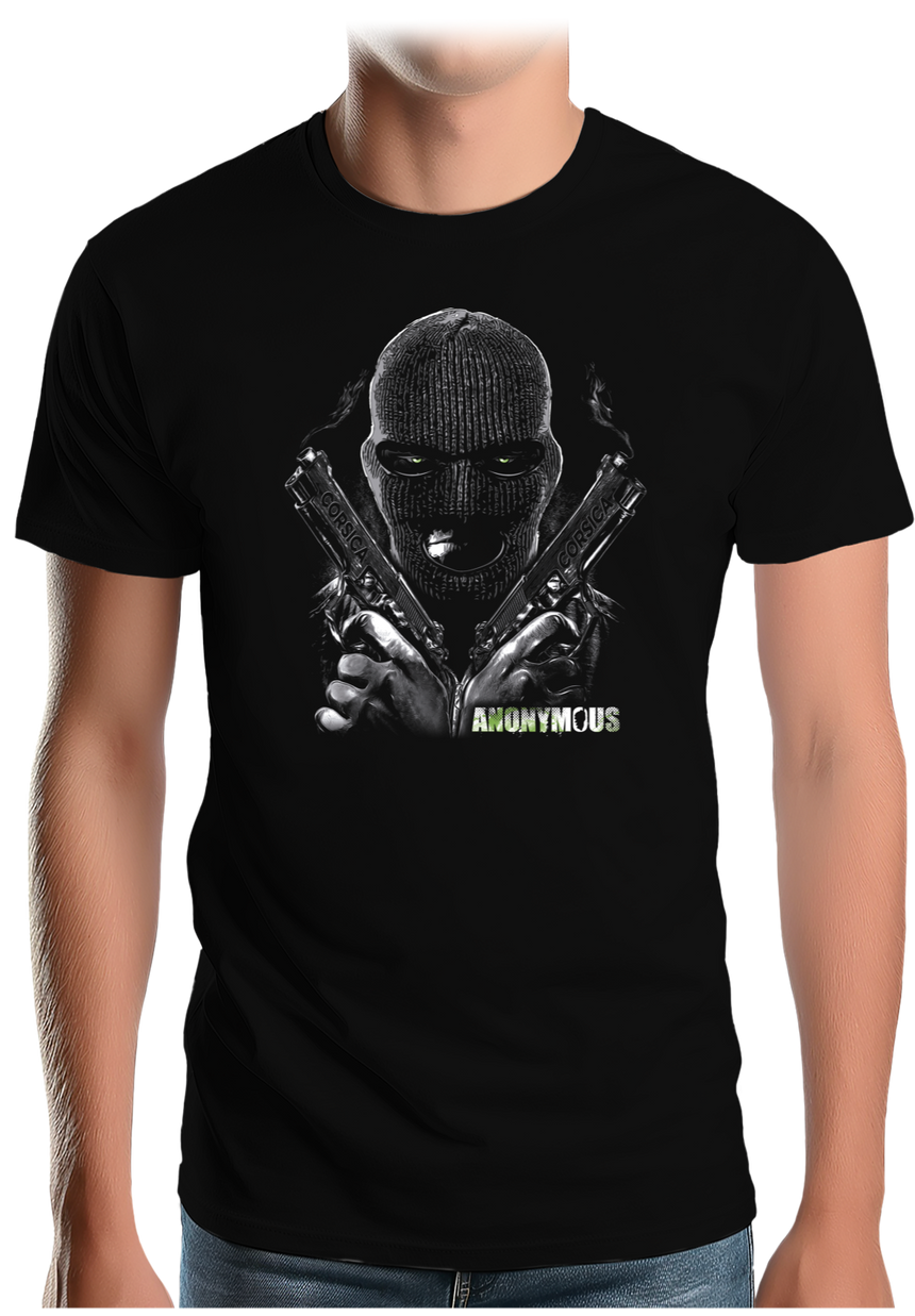 T-Shirt Homme Anonymous Corsica cagoule