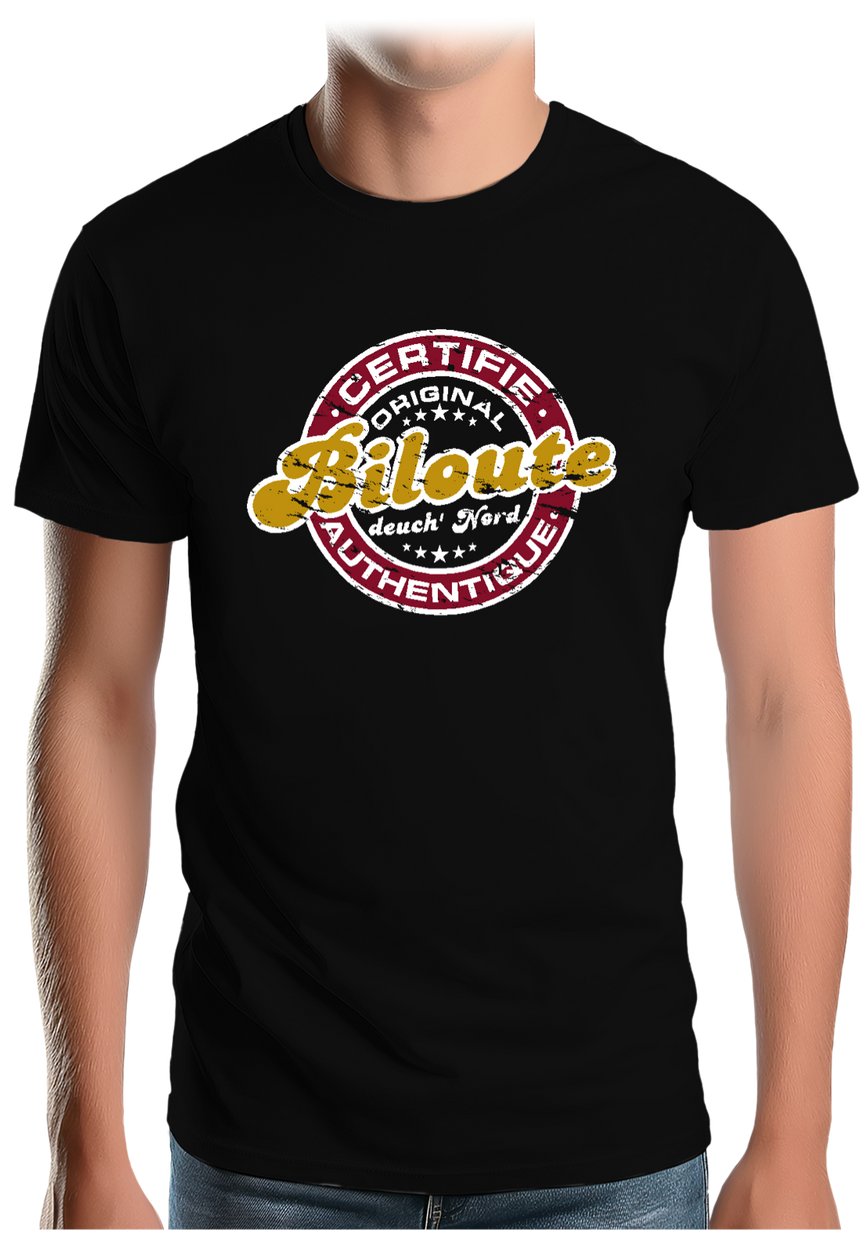 T-Shirt Homme Certifié authentique biloute ch'ti