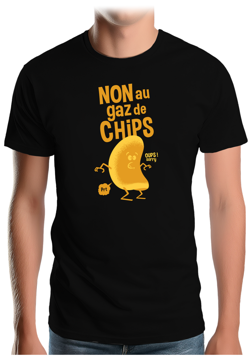T-Shirt Homme Non aux gaz de chips
