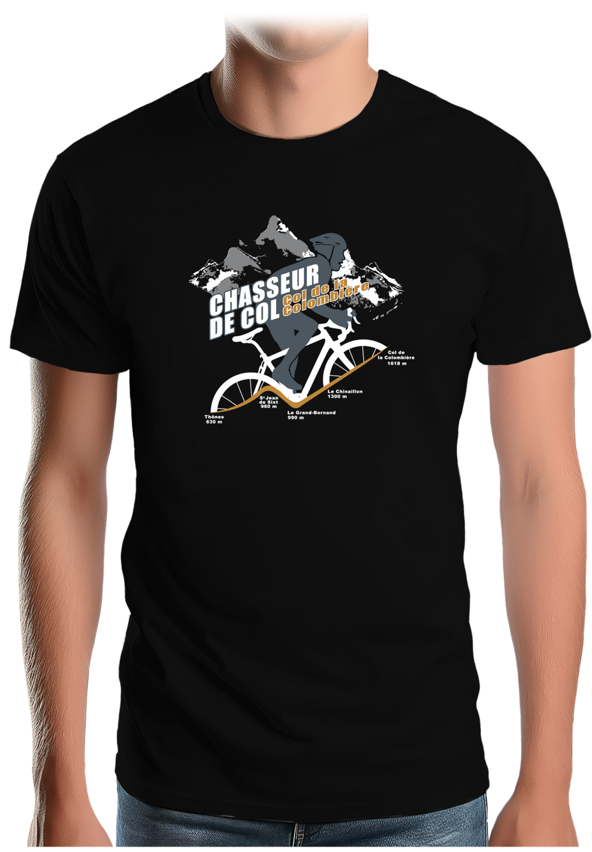 T-Shirt Homme Vélo Chasseur de Col Colombière