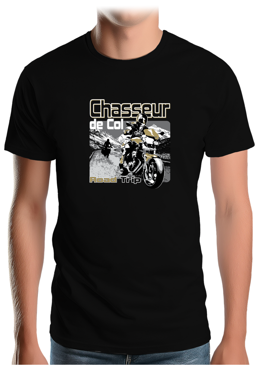 T-Shirt Homme Chasseur de col à moto