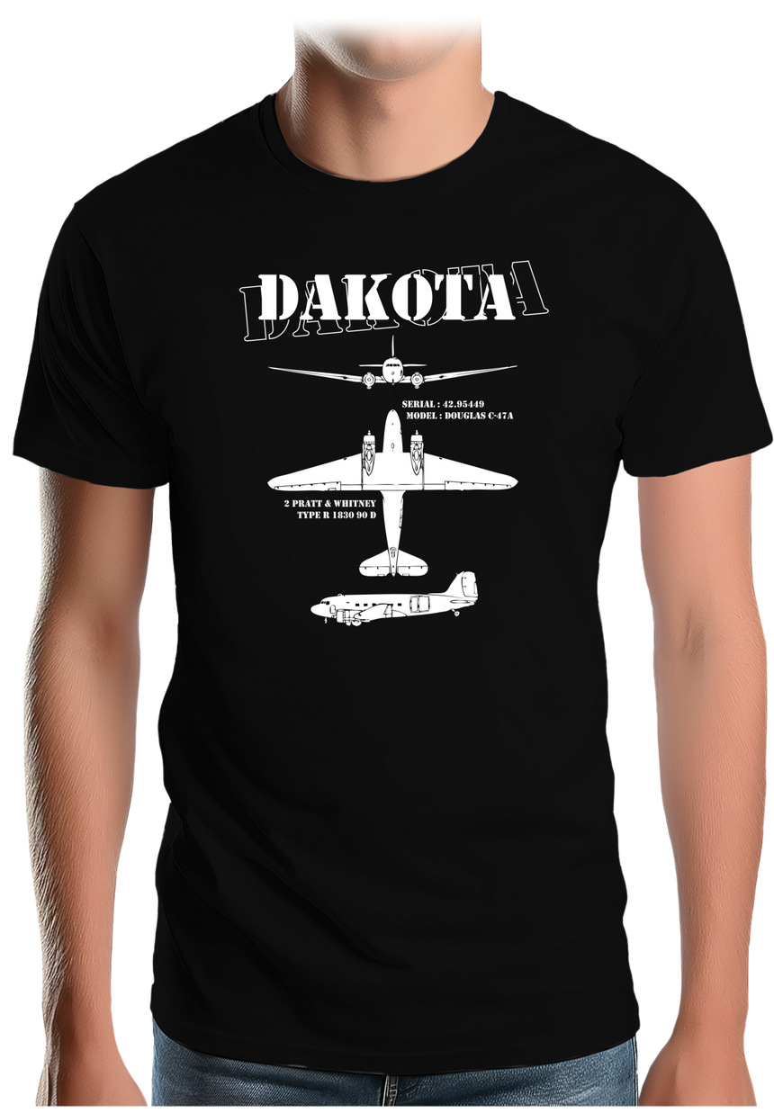 T-Shirt Homme Avion militaire modèle Dakota