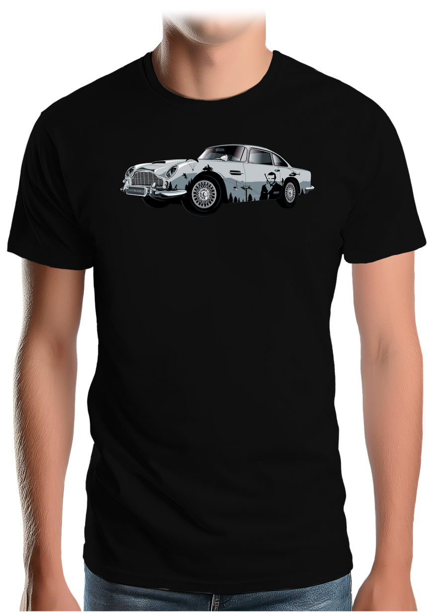 T-Shirt Homme Voiture d'espion à la montagne au ski